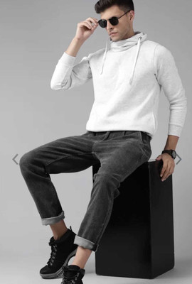 Roadster Solid Turtle Neck Casual Men White Sweater