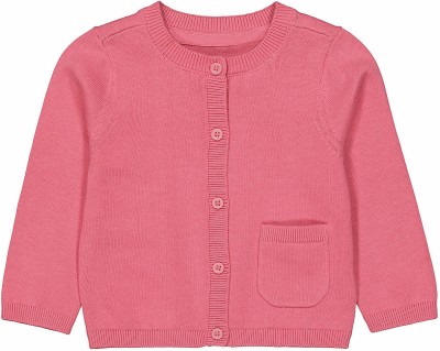 Mothercare Solid Round Neck Casual Baby Girls Pink Sweater