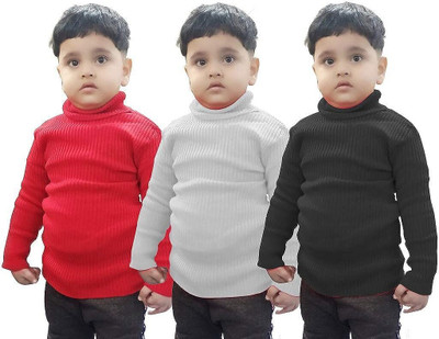 AKFASHION Solid High Neck Casual Baby Boys & Baby Girls Multicolor Sweater