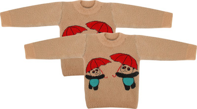 Trendy World Graphic Print Round Neck Casual Baby Boys & Baby Girls Multicolor Sweater