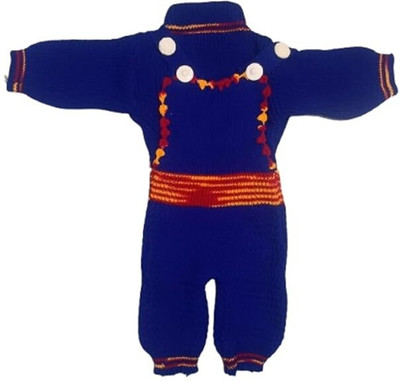 CASA Solid Round Neck Casual Baby Boys & Baby Girls Blue Sweater