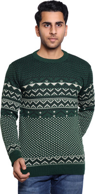 Grand Line Self Design Round Neck Casual Men Multicolor Sweater