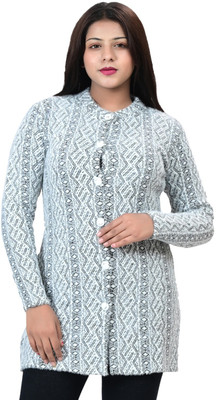 Lakshmi Printed Round Neck Party Women Green Sweater