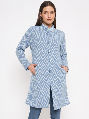 DUKE Self Design Round Neck Casual Women Blue Sweater