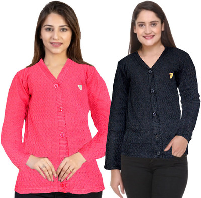 Shunit creation Solid Round Neck Casual Women Black Sweater