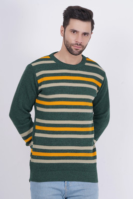 DRIPFIT Striped Round Neck Casual Men Multicolor Sweater