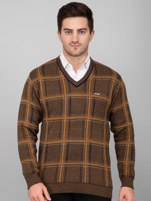 GODFREY Colorblock V Neck Casual Men Multicolor Sweater