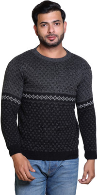 Grand Line Self Design Round Neck Casual Men Multicolor Sweater