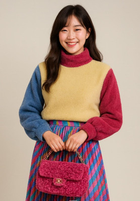 THE DRY STATE Self Design High Neck Casual Women Multicolor Sweater