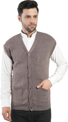 Life and style Solid V Neck Casual Men Grey Sweater