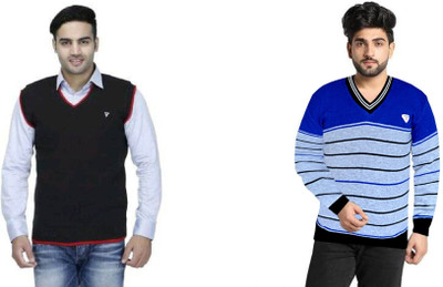 AAVYARA Solid V Neck Casual Women Multicolor Sweater