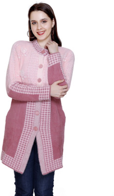 chatanya Solid V Neck Party Women Pink, Purple Sweater
