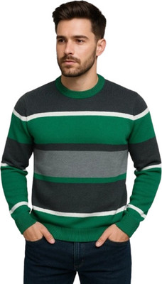 METRONAUT Striped Round Neck Casual Men Multicolor Sweater