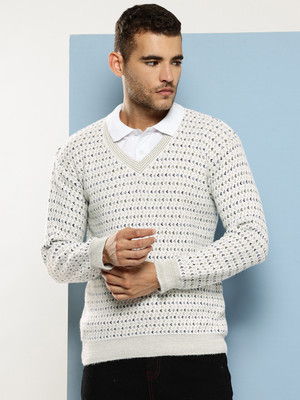METRONAUT Self Design V Neck Casual Men Multicolor Sweater
