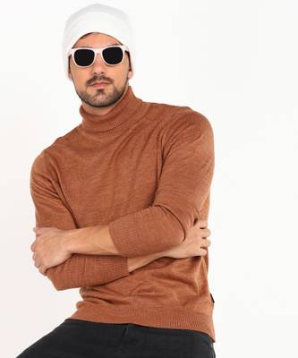 NUMERO UNO Solid Turtle Neck Casual Men Grey Sweater - Price History