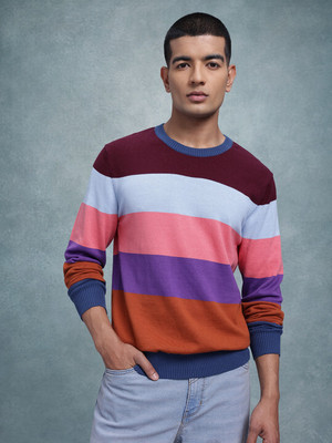 Roadster Solid Round Neck Casual Men Multicolor Sweater