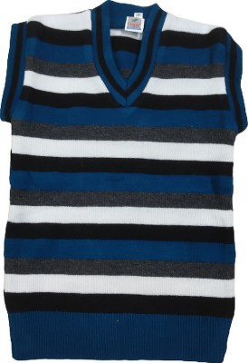 PK Collection Striped V Neck Formal Boys & Girls Multicolor Sweater