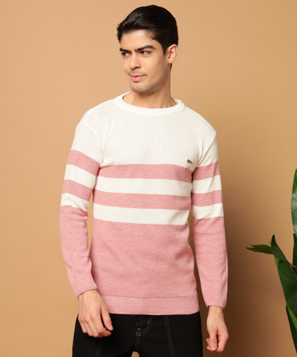 WILLEY Striped Round Neck Casual Men Multicolor Sweater