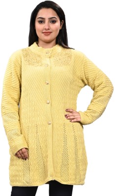 ARGHAM Solid Round Neck Party Women Yellow Sweater