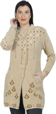 chatanya Self Design Round Neck Casual Women Beige Sweater