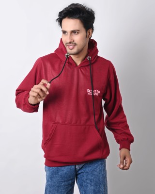 NTDFASHION Printed Hooded Neck Party Men Maroon Sweater