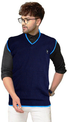 PrathaVastra Solid V Neck Casual Men Multicolor Sweater