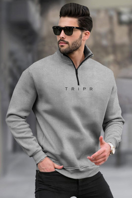 TRIPR Full Sleeve Solid Men Sweatshirt