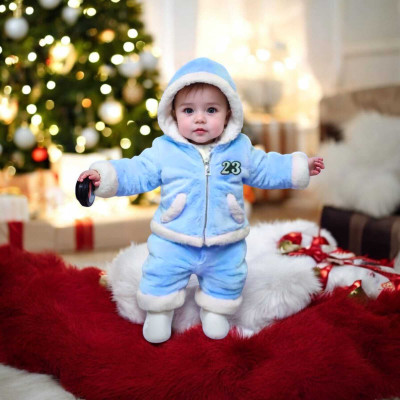 FASHIONTRENDS Solid Hooded Neck Party Baby Boys & Baby Girls Brown Sweater