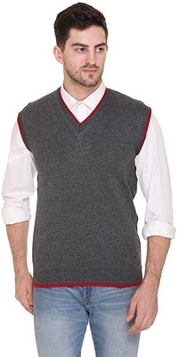 NEESHAM Solid V Neck Casual Men Blue Sweater