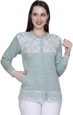 HITTIKA Self Design High Neck Casual Women Grey Sweater