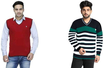 AAVYARA Solid V Neck Casual Women Multicolor Sweater