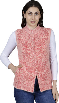 chatanya Solid V Neck Party Women Orange Sweater