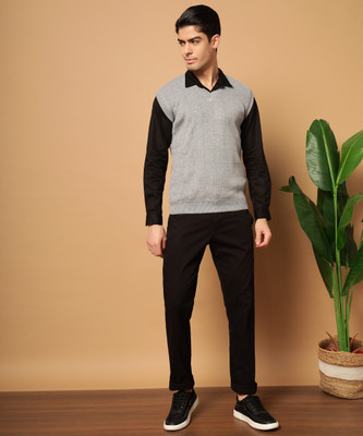 MORKEL Solid V Neck Casual Men Multicolor Sweater