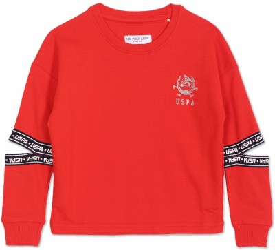 U.S. POLO ASSN. Full Sleeve Printed Baby Girls Sweatshirt