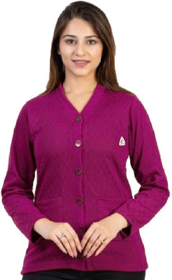 SHRIGANESH ENTERPRISES Solid V Neck Casual Women Pink Sweater