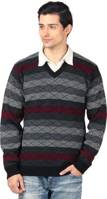 aarbee Striped V Neck Casual Men Multicolor Sweater