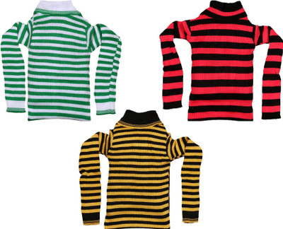 MTI FAASHION Striped High Neck Casual Boys & Girls Multicolor Sweater