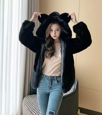 FRKE Solid Round Neck Casual Women Black Sweater