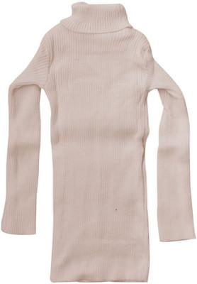 Kolva Solid High Neck Casual Boys & Girls Beige Sweater