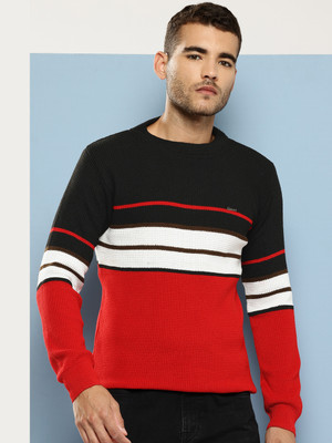 Roadster Solid Round Neck Casual Men Multicolor Sweater
