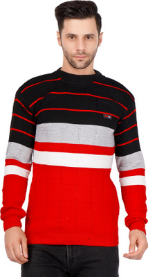BADOS Striped Round Neck Casual Men Multicolor Sweater