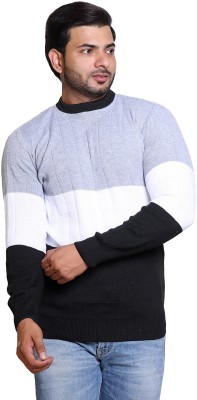 Ninish Colorblock Round Neck Casual Men Multicolor Sweater