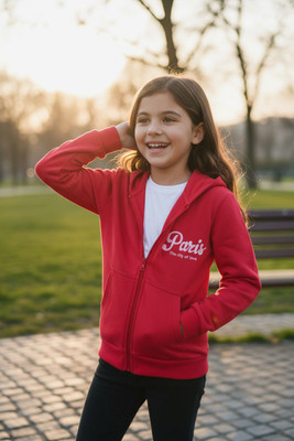 barkatdesigningplanet Printed Hooded Neck Casual Boys & Girls Red Sweater