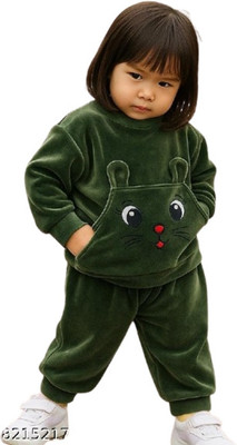 virupkesh Solid Round Neck Casual Baby Boys & Baby Girls Green Sweater