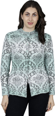 HITTIKA Self Design Round Neck Casual Women Light Green Sweater