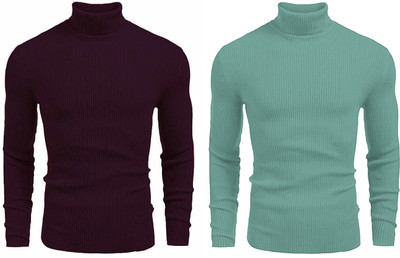 nikline Solid High Neck Casual Men Multicolor Sweater