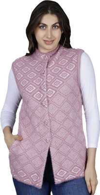 HITTIKA Self Design Round Neck Casual Women Pink Sweater