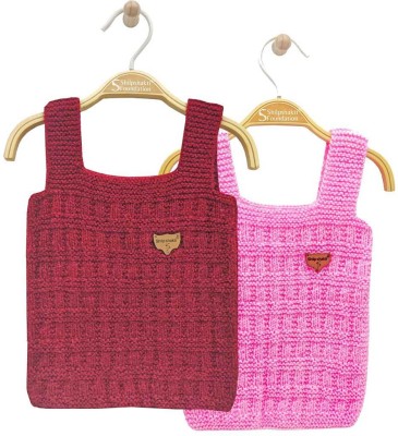 wegmans Woven Square Neck Casual Baby Boys & Baby Girls Maroon, Pink Sweater