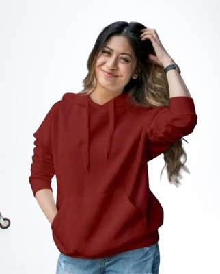 Sahuone Full Sleeve Solid Women Sweatshirt