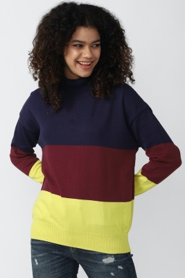 FOREVER 21 Solid High Neck Casual Women Multicolor Sweater